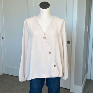 Fred David Tan Button Blouse-NWT